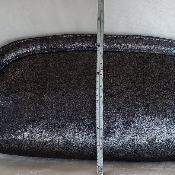 Clutch Purse by La Regale Shiny Gunmetal gray - Picture 9 of 10